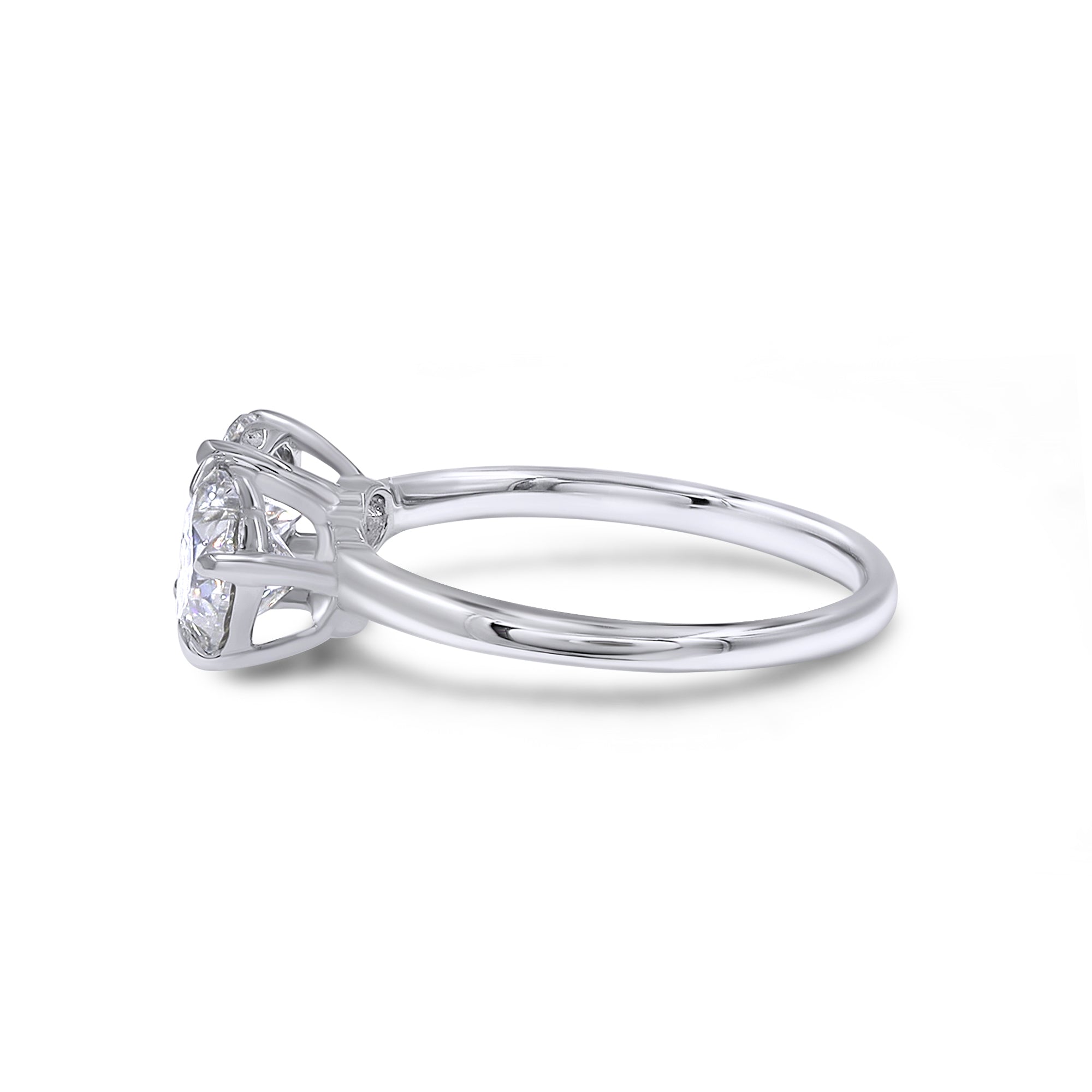 Round & Heart Lab Created Moissanite Diamond Toi Et Moi 2-Stone Engagement Ring In 925 Sterling Silver
