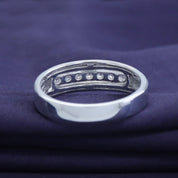 Round Lab Grown Diamond Channel Set 7-Stone Wedding Anniversary Band Ring