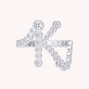 Bubble Round Lab Grown Diamond Initial Letter Ring