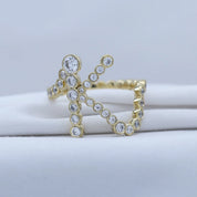 Bubble Round Lab Grown Diamond Initial Letter Ring