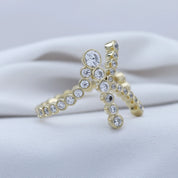Bubble Round Lab Grown Diamond Initial Letter Ring