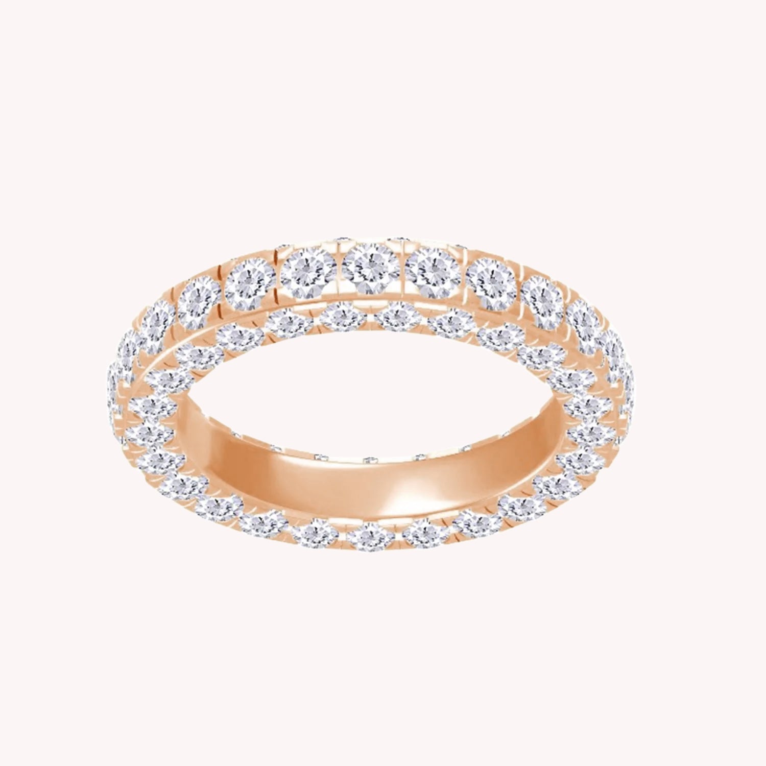 Full Eternity White Cubic Zirconia Wedding Band Ring
