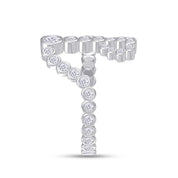 Initial Letter "H" Alphabet, White Cubic Zirconia Bezel Set Promise Ring