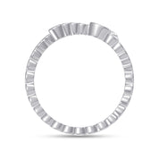 Initial Letter "H" Alphabet, White Cubic Zirconia Bezel Set Promise Ring