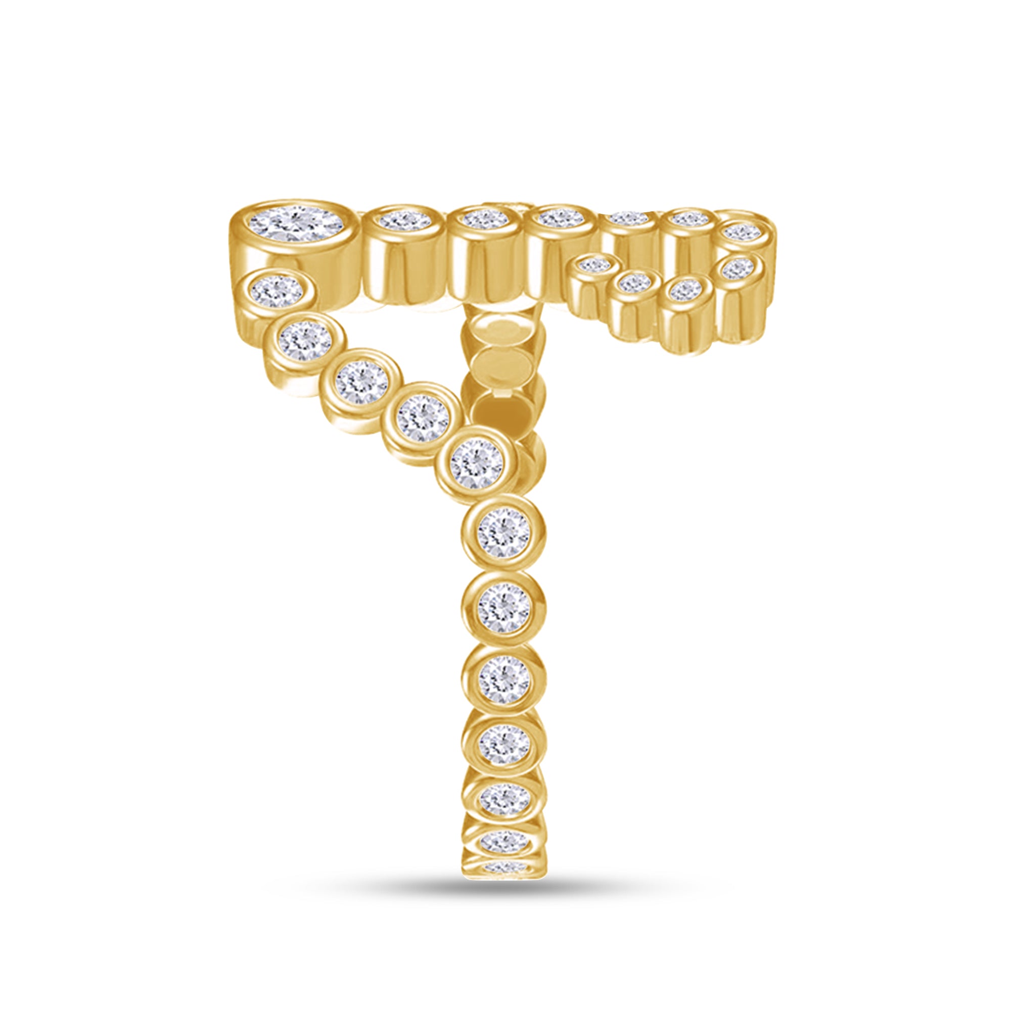 Initial Letter "H" Alphabet, White Cubic Zirconia Bezel Set Promise Ring