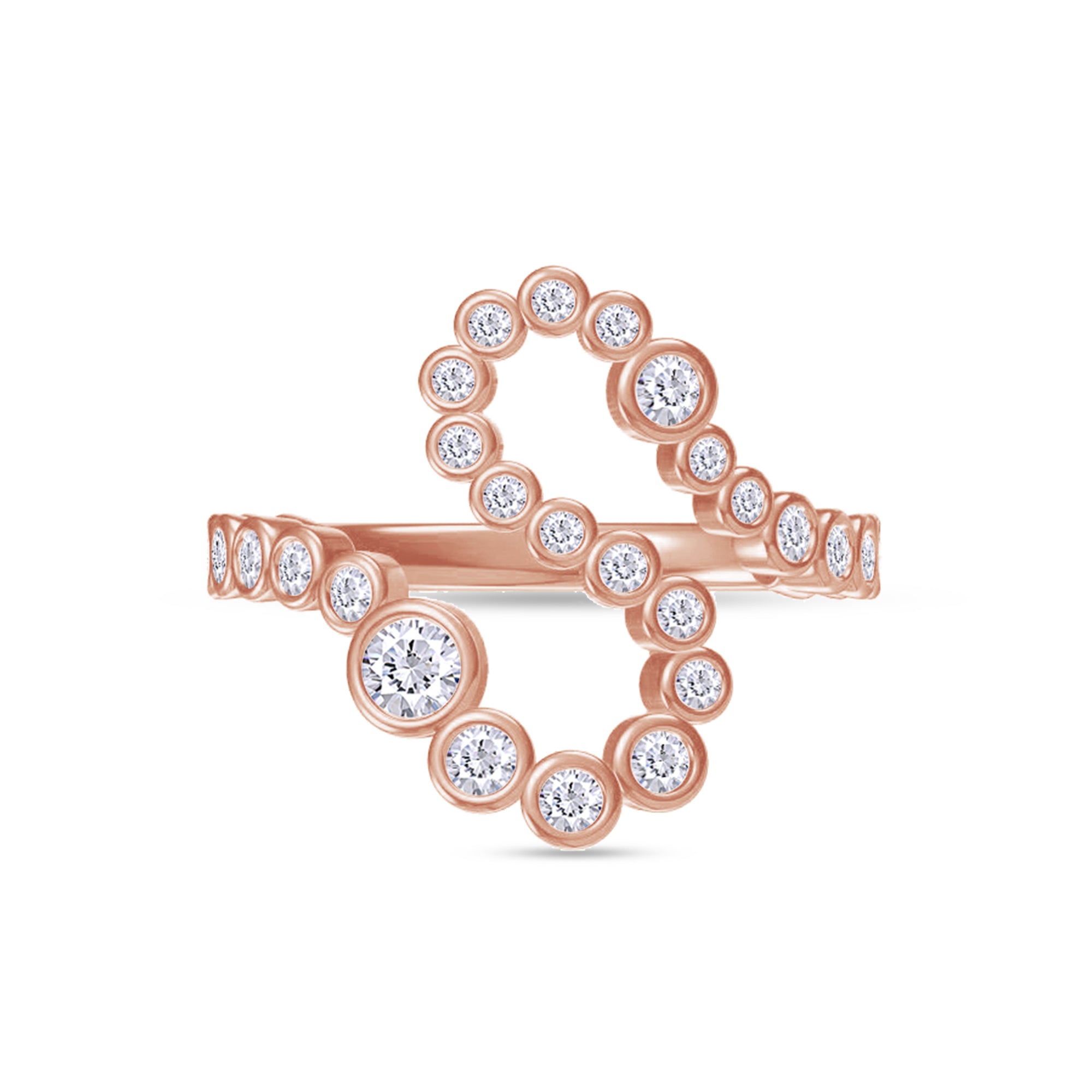 Bubble White Cubic Zirconia Initial Letter Ring