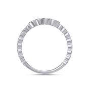 Bubble Round Lab Created Moissanite Initial Letter Ring