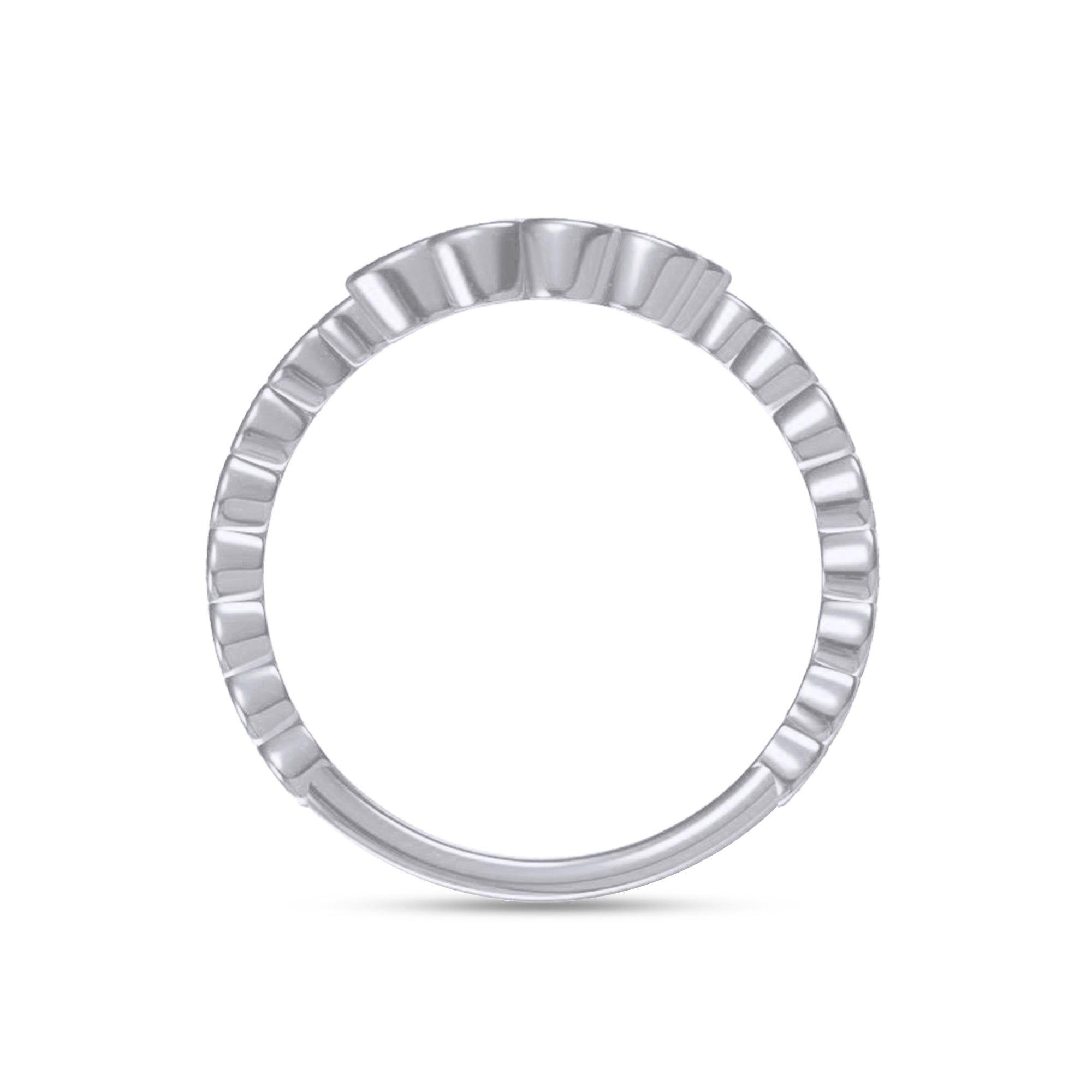 Bubble Round Lab Created Moissanite Initial Letter Ring