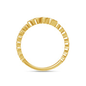 Bubble White Cubic Zirconia Initial Letter Ring