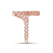 Bubble White Cubic Zirconia Initial Letter Ring