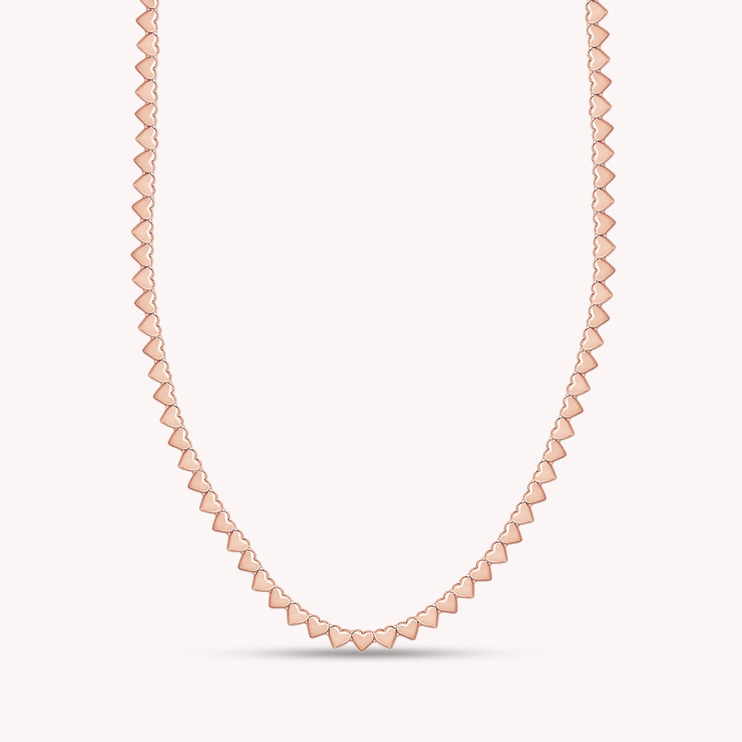 4MM Plain Heart Shape Link Necklace (16" to 20")
