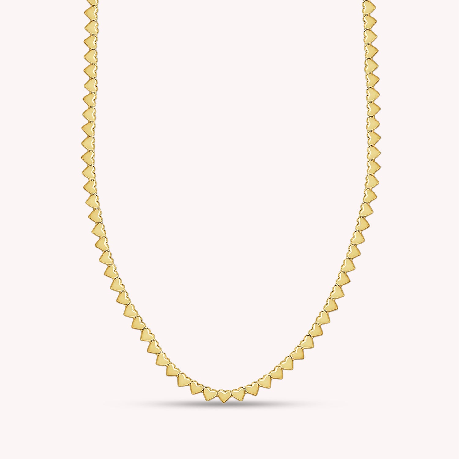 4MM Plain Heart Shape Link Necklace (16" to 20")