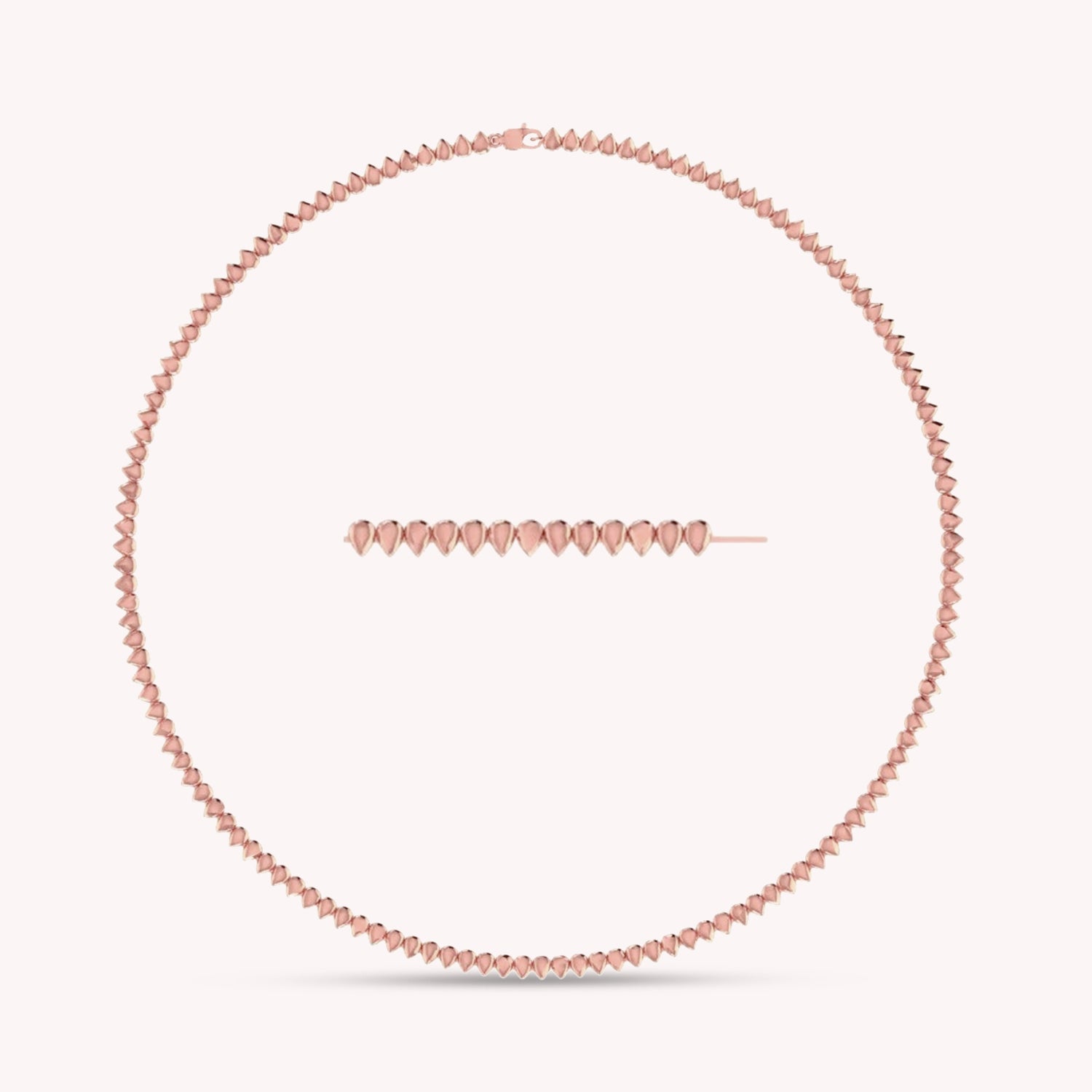 4MM Plain Pear Shape Link Necklace (16" to 20")