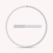 Half & Half Round and Baguette Shape Lab Created Moissanite Tennis Chain Necklace