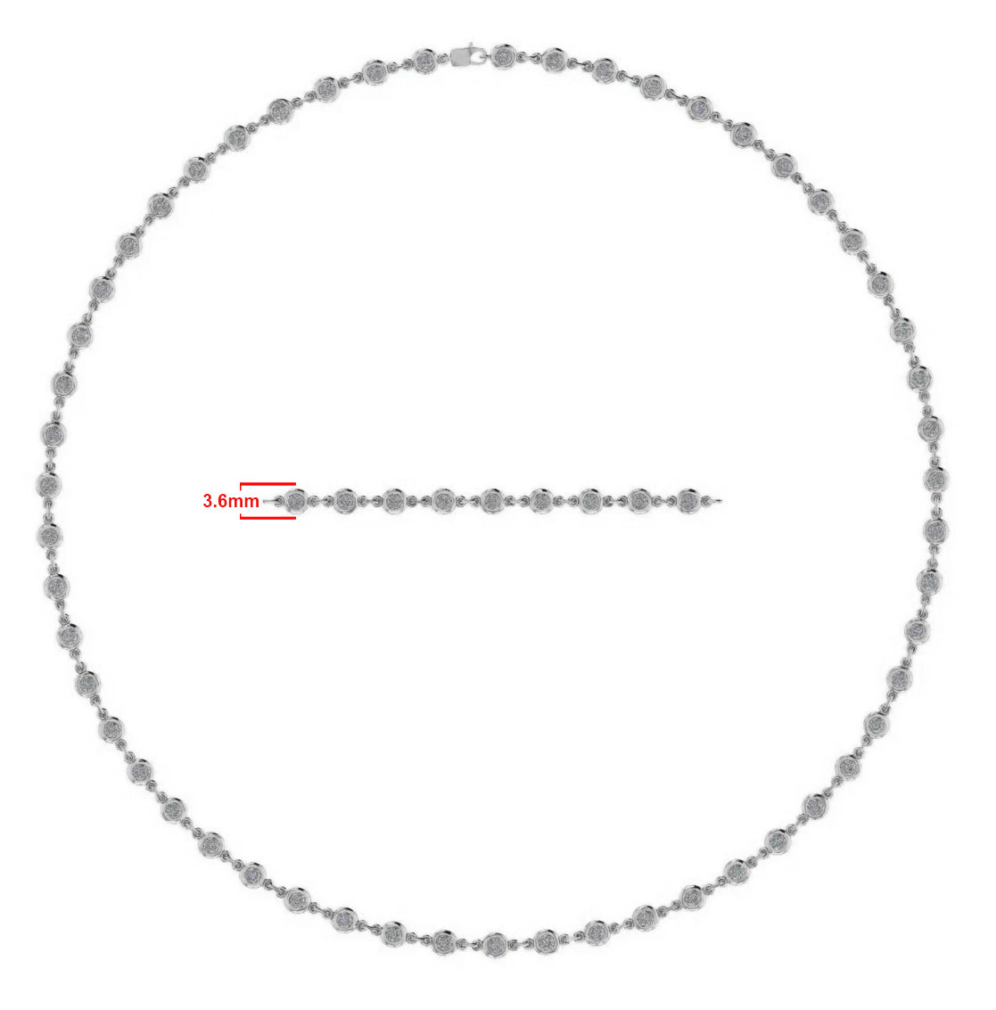 3 1/4 Carat Link Chain Necklace In Moissanite with 3.6MM Width