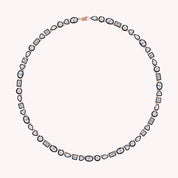 Multi-Shape Two Tone Choker Tennis Necklaces Lab Created Moissanite