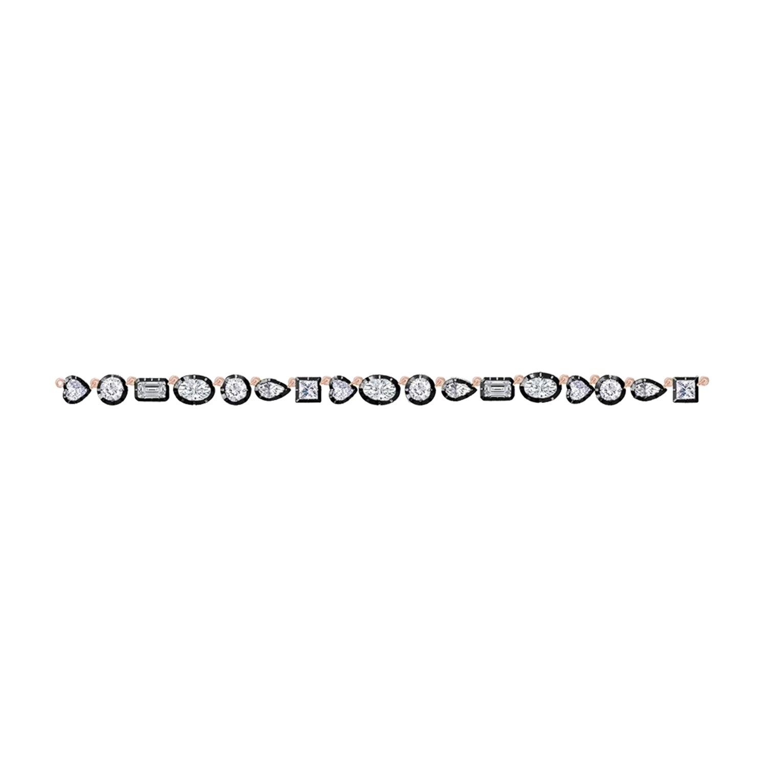 Multi-Shape Two Tone Choker Tennis Necklaces Lab Created Moissanite
