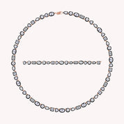Multi-Shape Two Tone Choker Tennis Necklaces Lab Created Moissanite