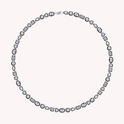 Multi-Shape Two Tone Choker Tennis Necklaces Lab Created Moissanite
