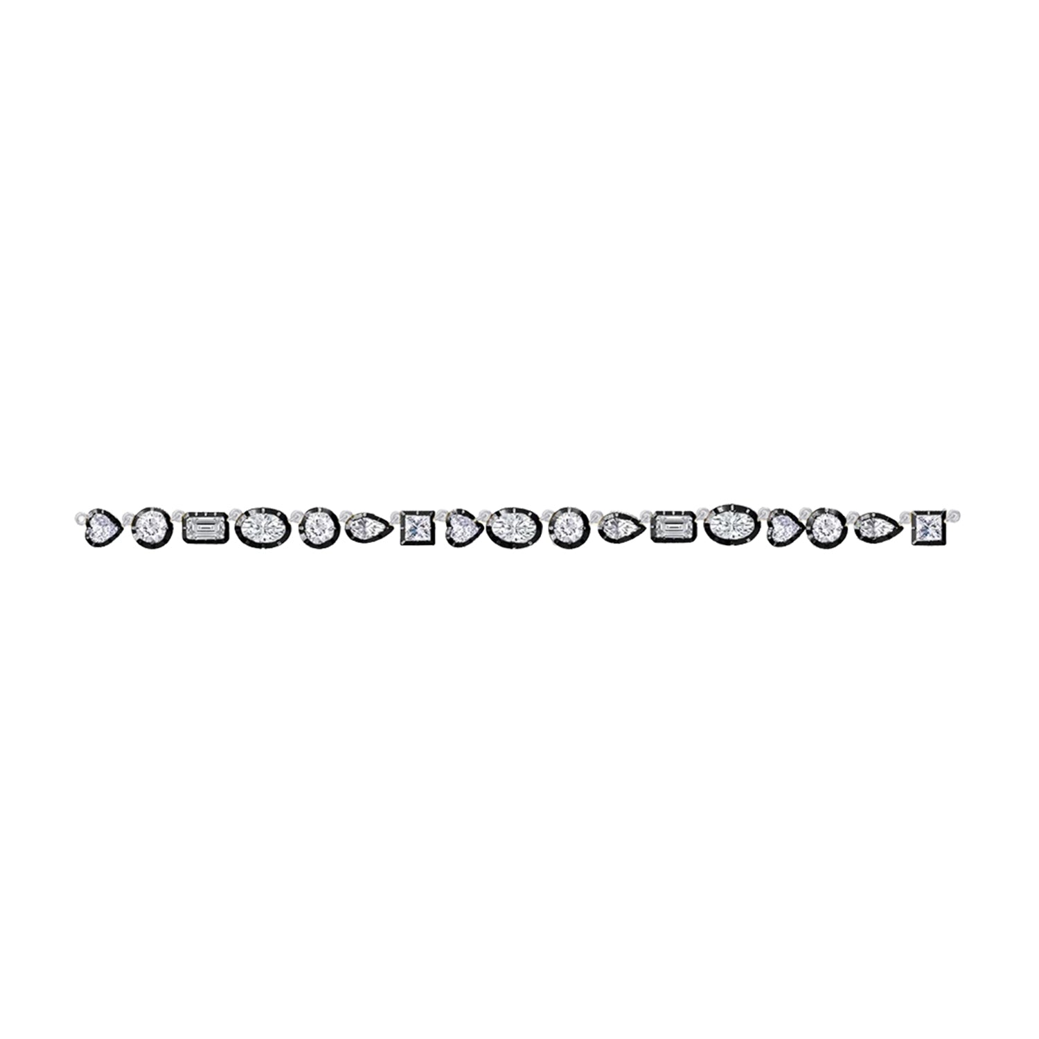 Multi-Shape Two Tone Choker Tennis Necklaces Lab Created Moissanite