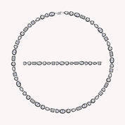 Multi-Shape Two Tone Choker Tennis Necklaces Lab Created Moissanite