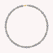 Multi-Shape Two Tone Choker Tennis Necklaces Lab Created Moissanite