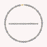 Multi-Shape Two Tone Choker Tennis Necklaces Lab Created Moissanite