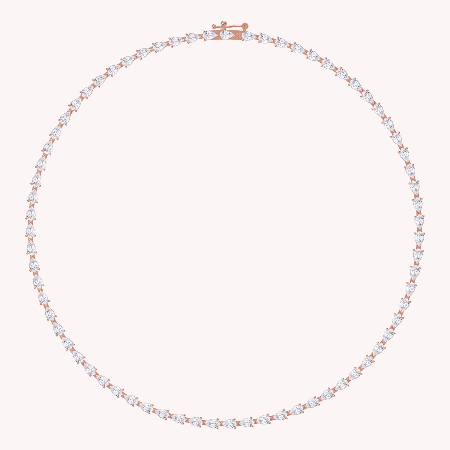 5X3MM Pear Shape Lab Created Moissanite Tennis Link Chain Necklace
