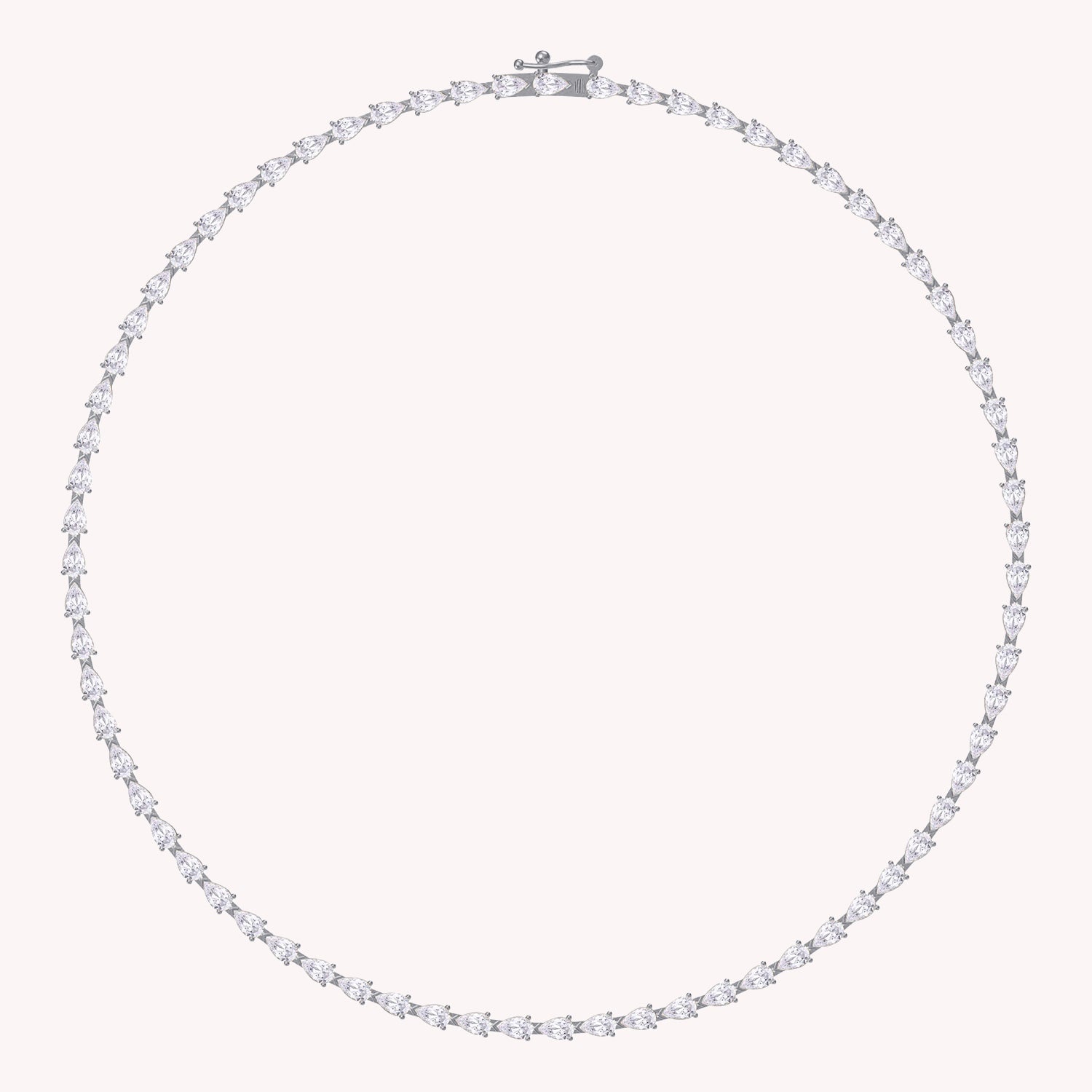 5X3MM Pear Shape Lab Created Moissanite Tennis Link Chain Necklace