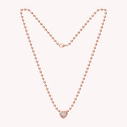 Heart Shape Solitaire Lab Created Moissanite Bead Chain Necklace