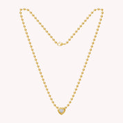 Heart Shape Solitaire Lab Created Moissanite Bead Chain Necklace