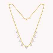 Leaf Dangle Bead Chain Necklace For Women In Moissanite