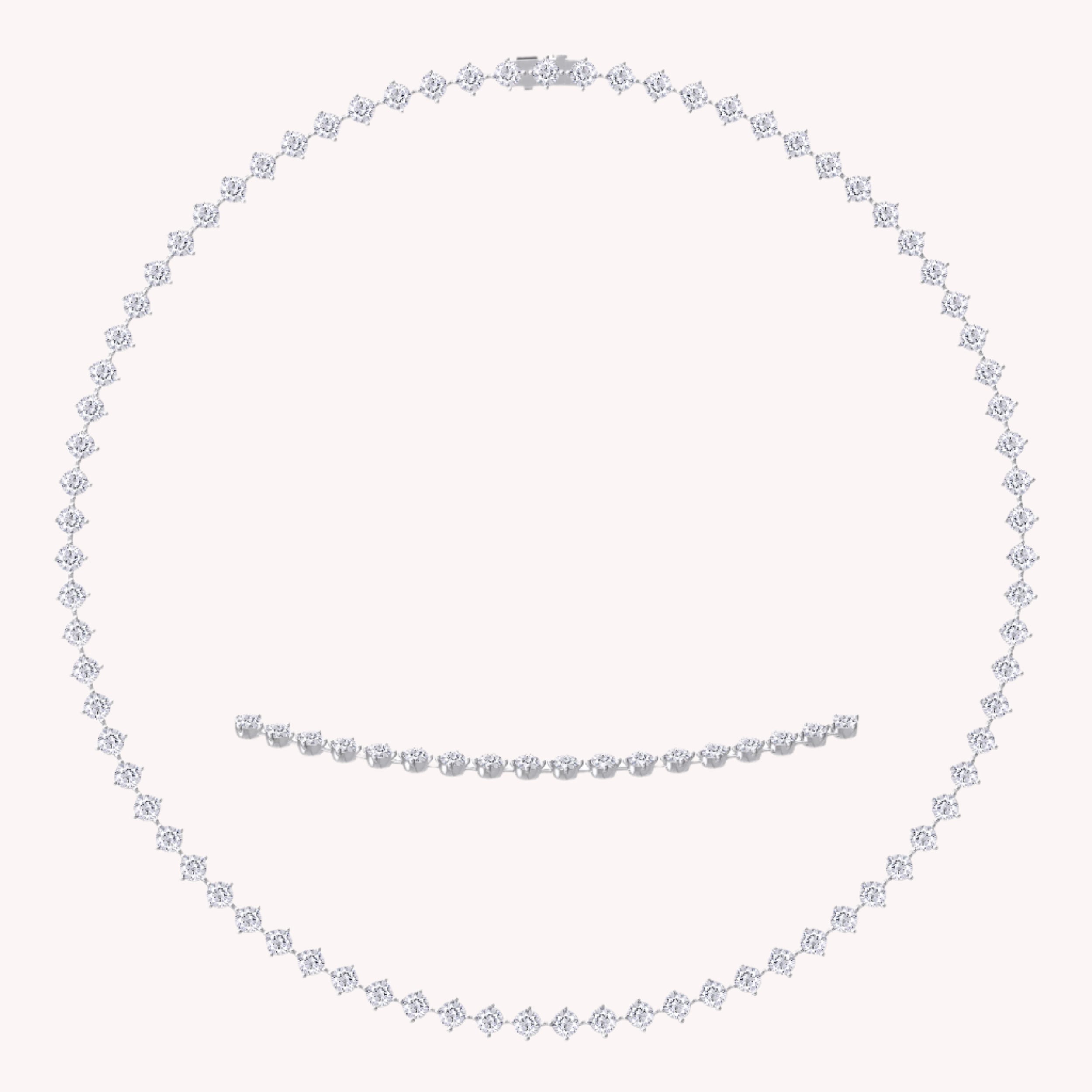 Tennis Link Chain Necklace in Lab Created Moissanite