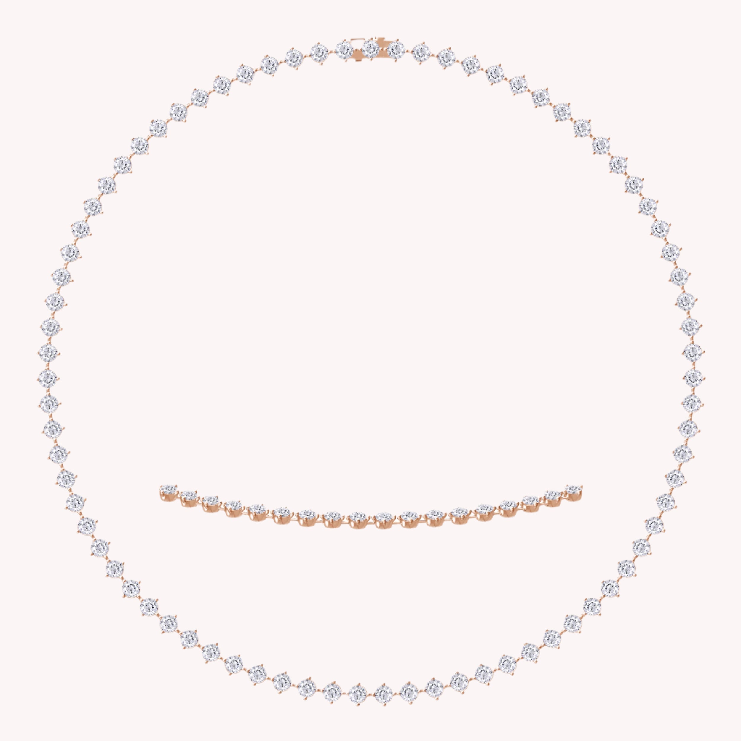 Tennis Link Chain Necklace in Lab Created Moissanite