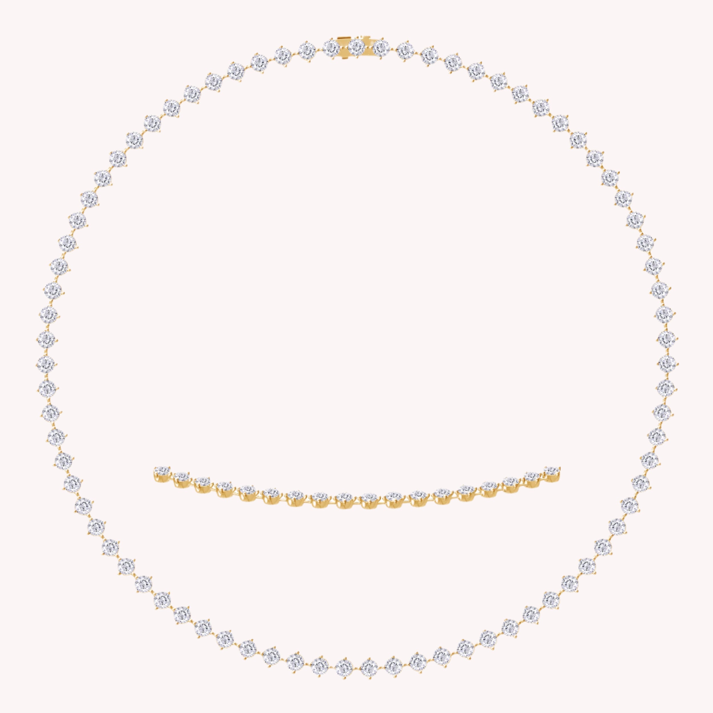 Tennis Link Chain Necklace in Lab Created Moissanite