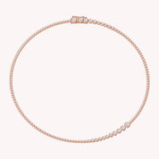 4.20 Carat Round Shape Lab Created Moissanite Graduated Tennis Necklace