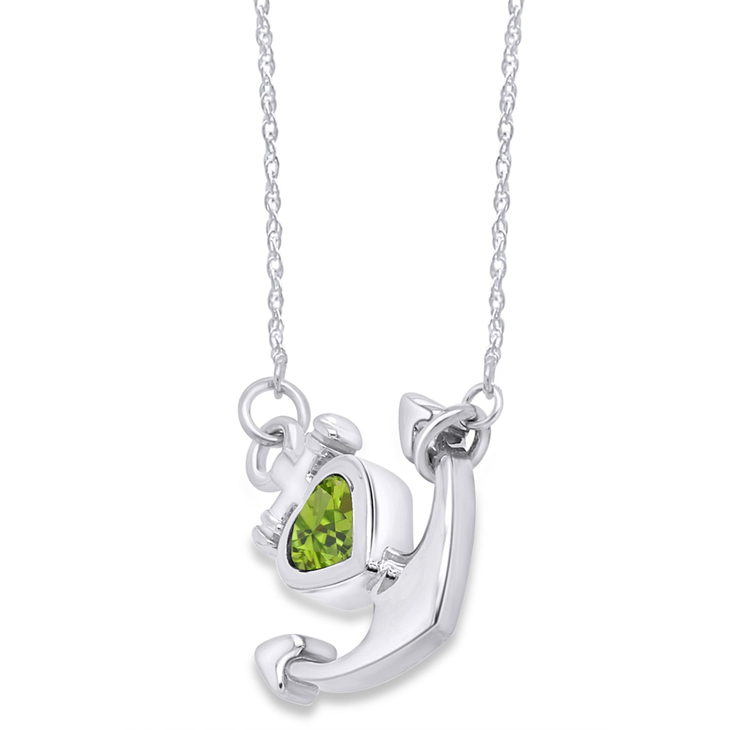 Simulated Birthstone Anchor Pendant Necklace for Women
