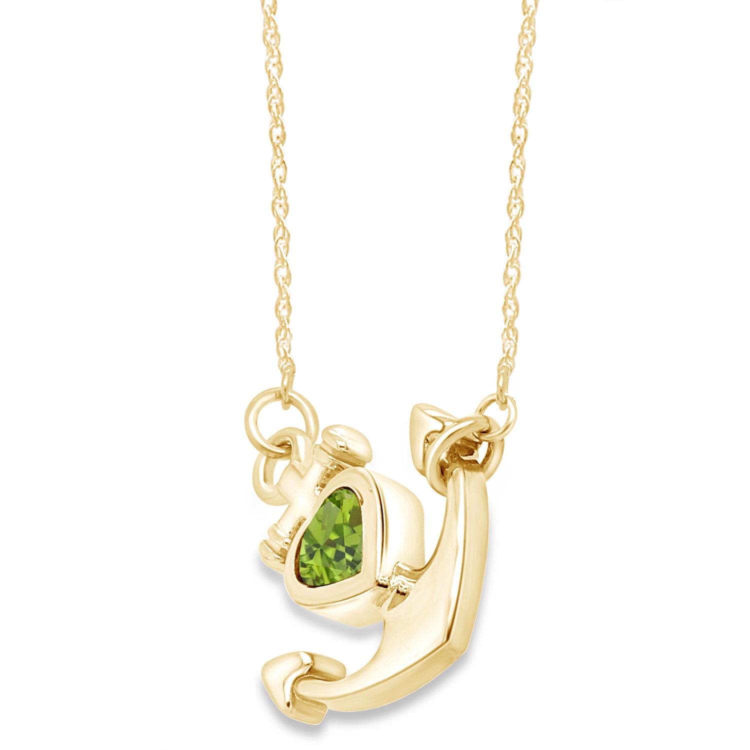 Simulated Birthstone Anchor Pendant Necklace for Women