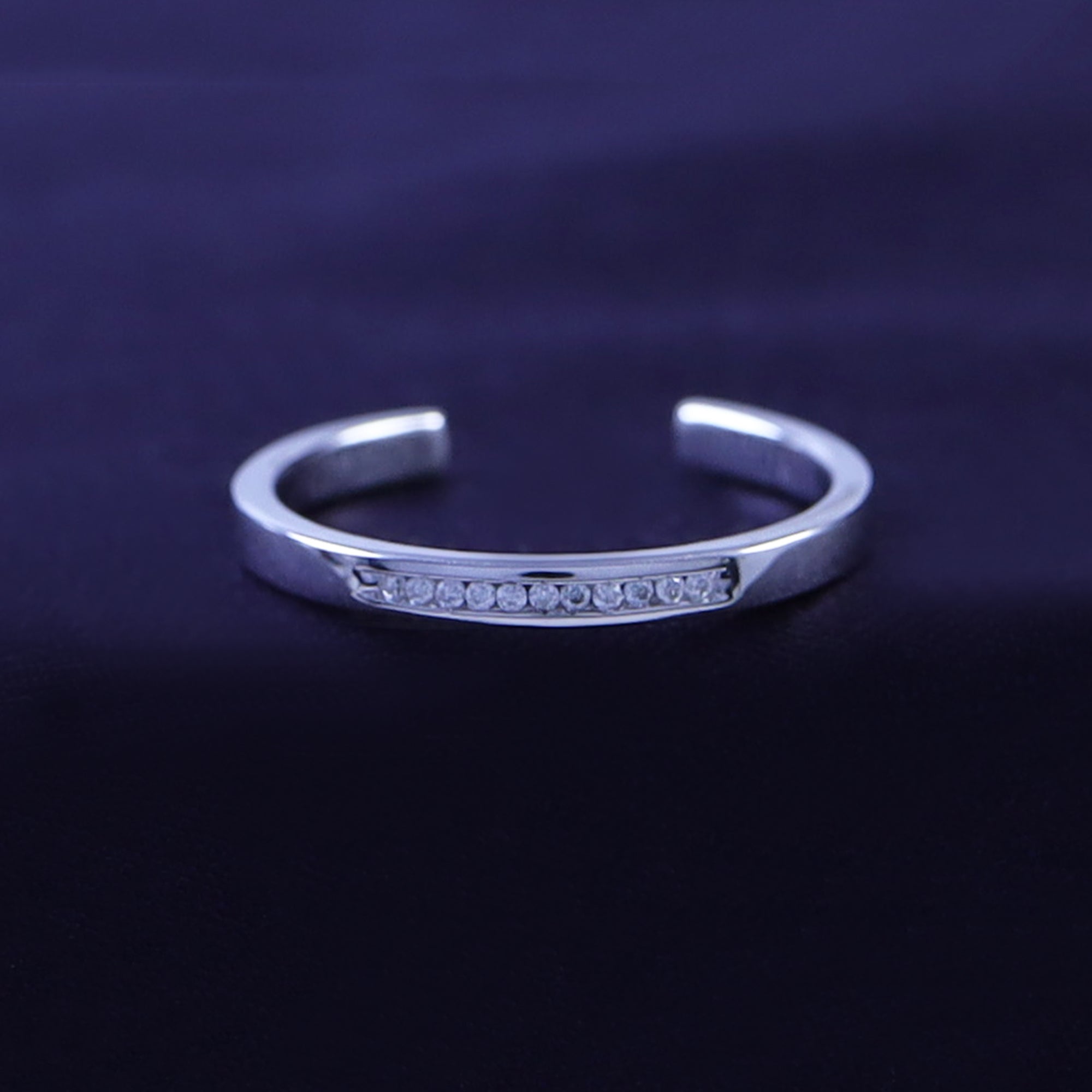 Natural Diamond Accent Adjustable Toe Ring for Women