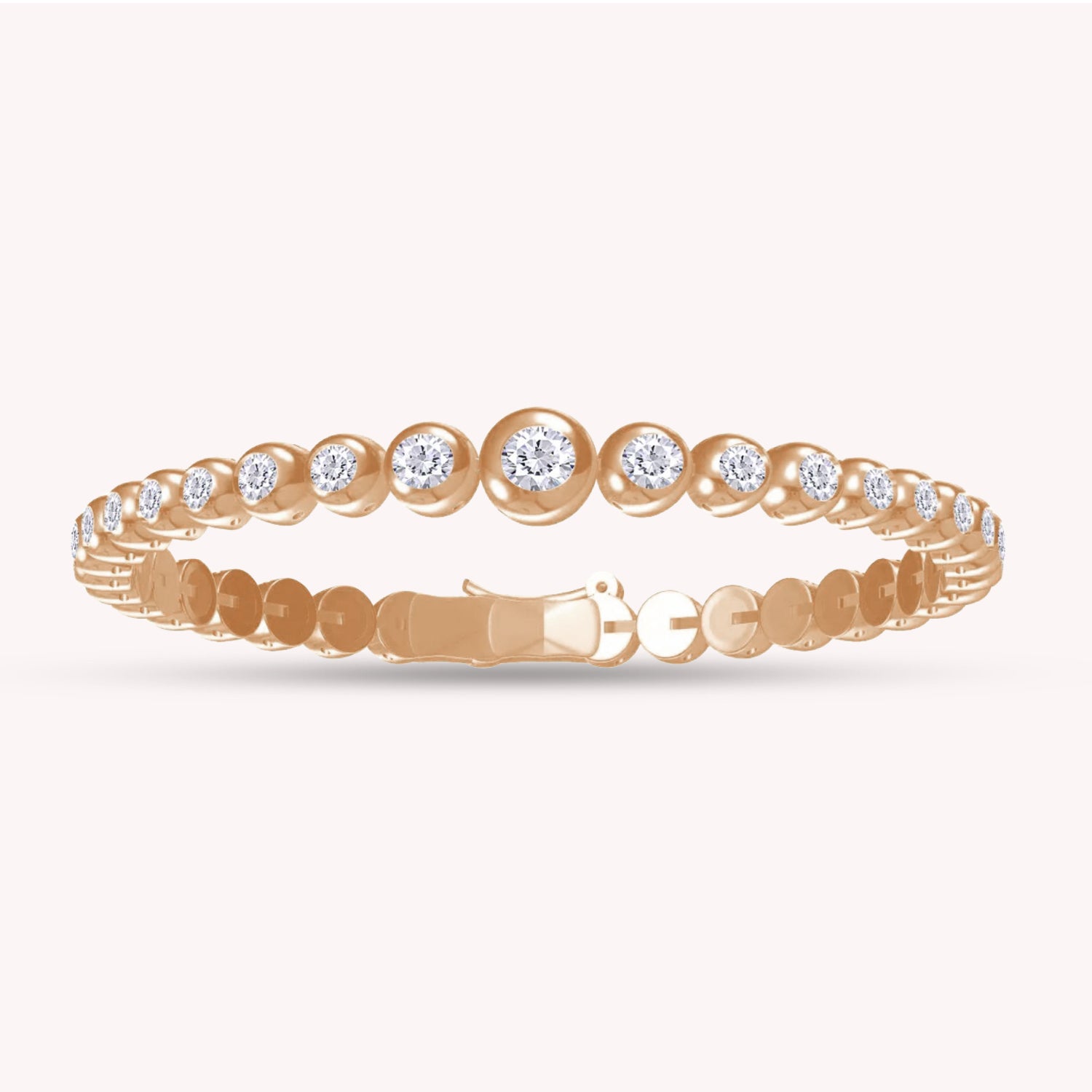 Tennis Bracelet White Cubic Zirconia with Safety Box With Tongue