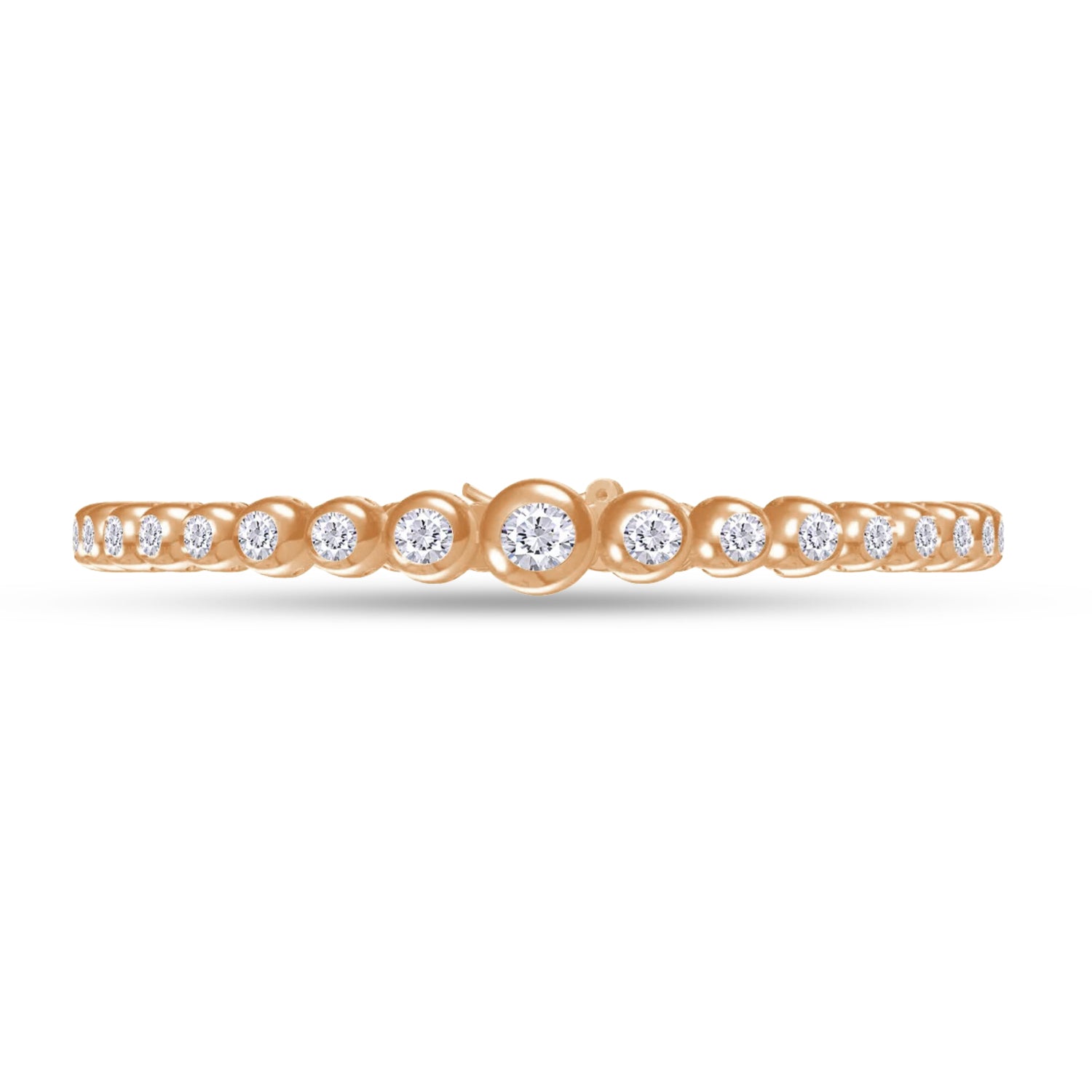 Tennis Bracelet White Cubic Zirconia with Safety Box With Tongue