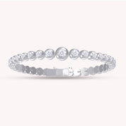 Tennis Bracelet White Cubic Zirconia with Safety Box With Tongue