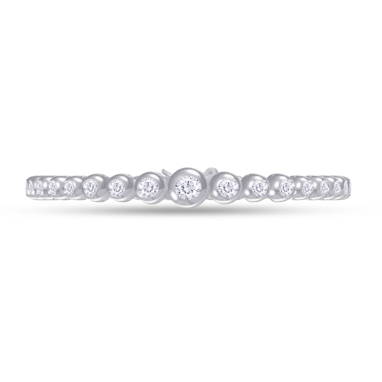 Tennis Bracelet White Cubic Zirconia with Safety Box With Tongue