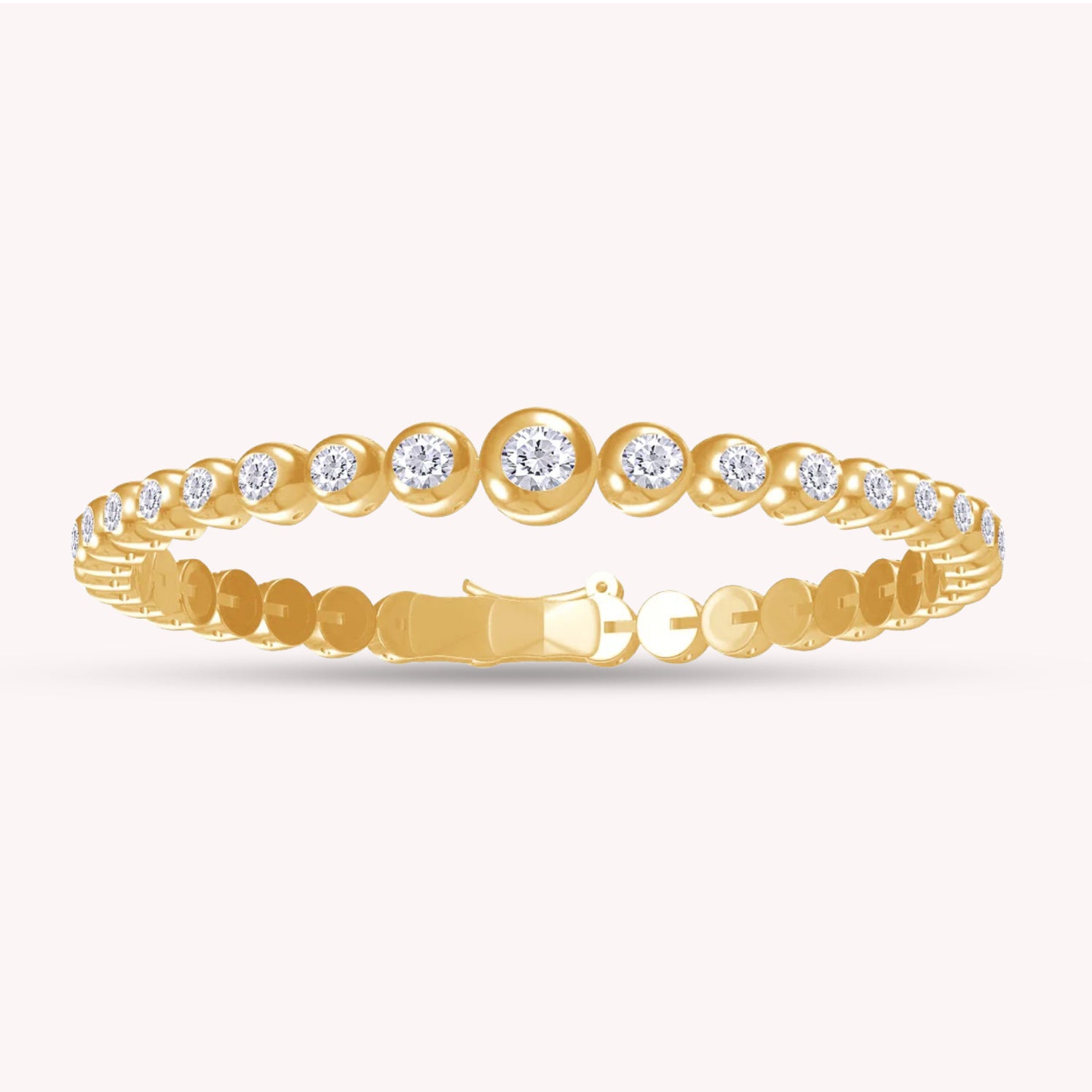 Tennis Bracelet White Cubic Zirconia with Safety Box With Tongue
