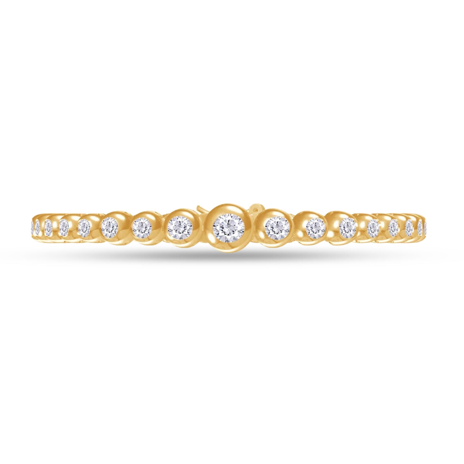 Tennis Bracelet White Cubic Zirconia with Safety Box With Tongue