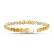 Tennis Bracelet White Cubic Zirconia with Safety Box With Tongue