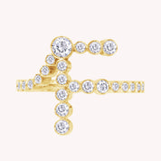 Bubble White Cubic Zirconia Initial Letter Ring