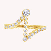 Bubble White Cubic Zirconia Initial Letter Ring