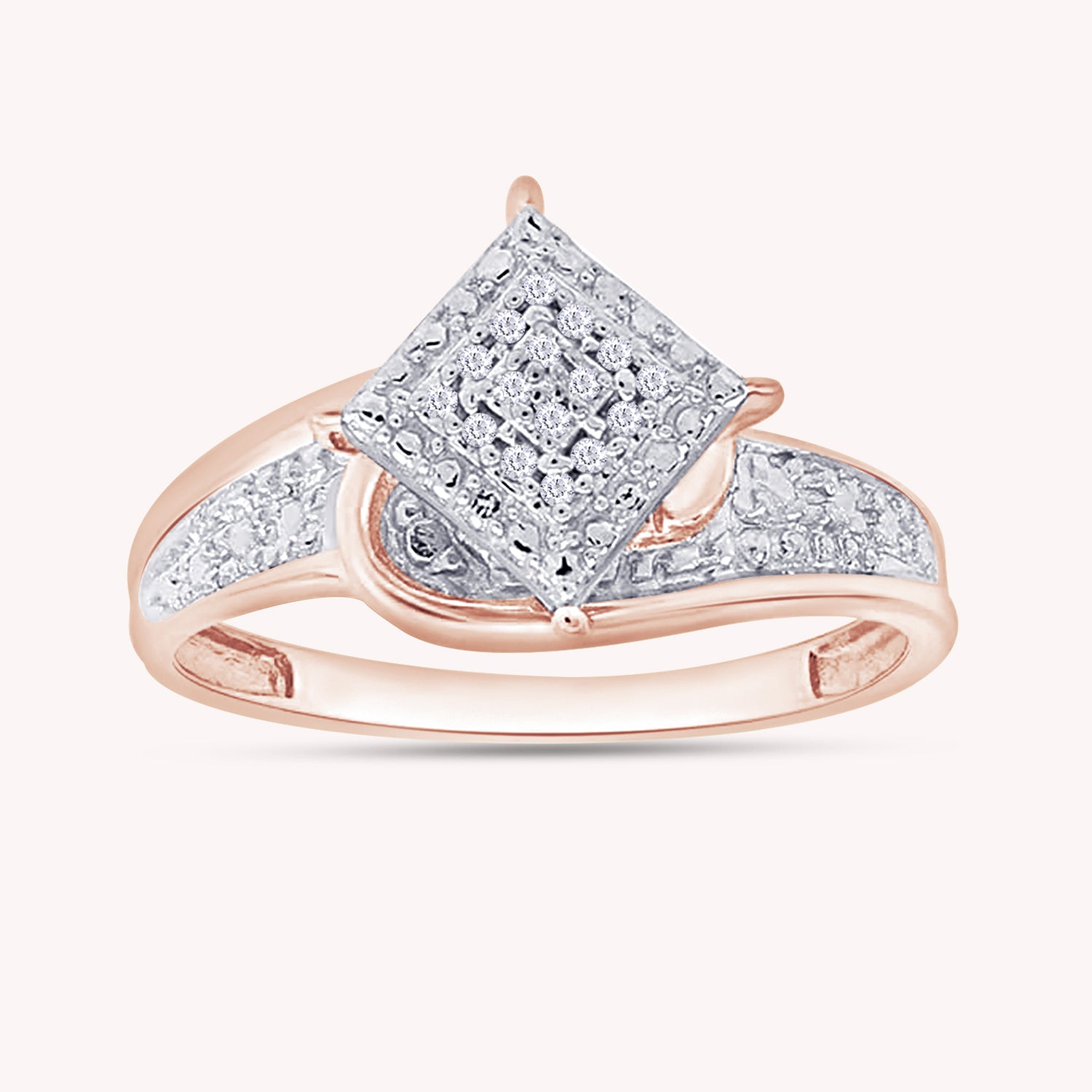 White Natural Diamond Cluster Ring for Women