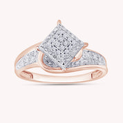 White Natural Diamond Cluster Ring for Women